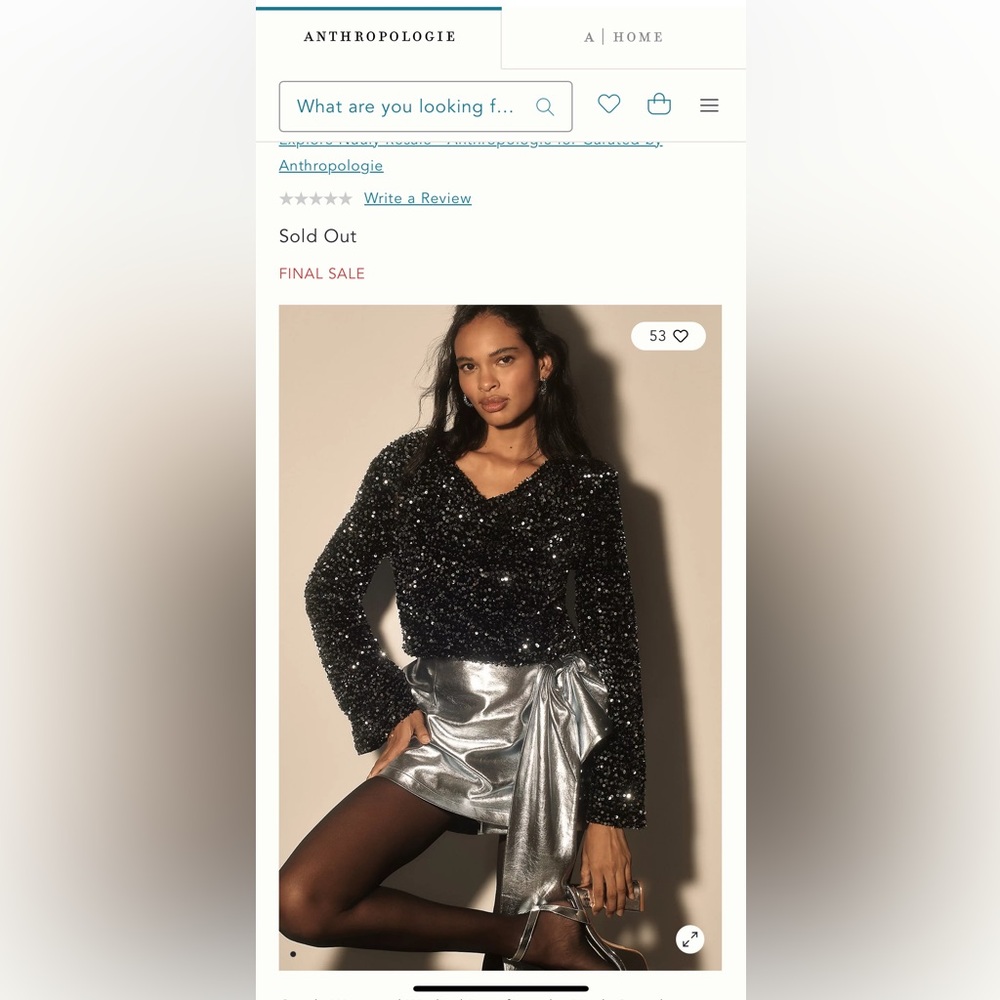 Anthropologie Black Sequin Bodysuit - Picture 2 of 4